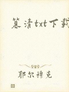 篡清txt下载