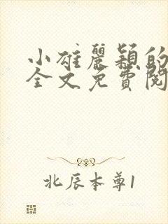 小雄丽颖的小说全文免费阅读