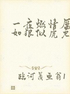一夜燃情厉先生如狼似虎免费阅读