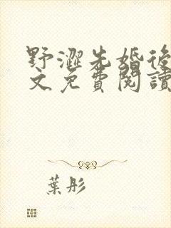 野涩先婚后爱全文免费阅读笔趣阁