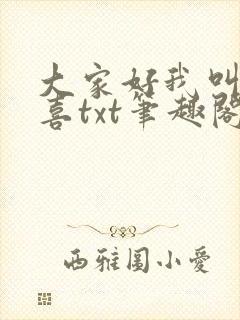 大家好我叫林小喜txt笔趣阁