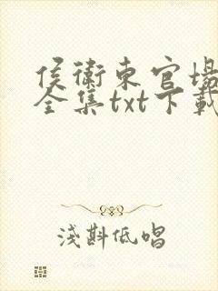 侯卫东官场笔记全集txt下载