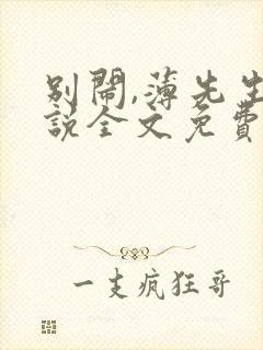 别闹,薄先生小说全文免费阅读