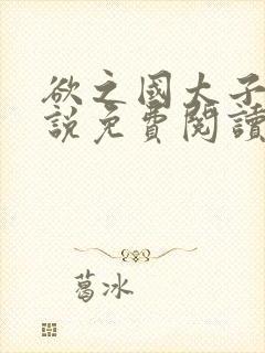 欲之国太子的小说免费阅读