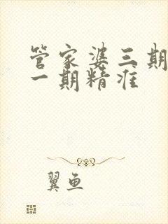管家婆三期必开一期精准