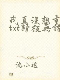 我真没想重生啊txt精校无错版