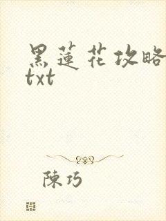 黑莲花攻略手册txt