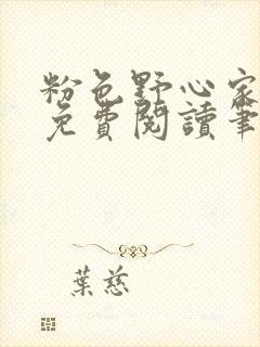 粉色野心家全文免费阅读笔趣阁