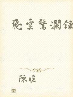 飞云惊澜录