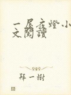 一屋夜灯小说全文阅读