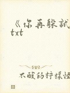 《你再躲试试》txt