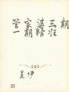 管家婆三期必开一期精准