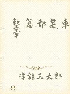 整篇都是车的文章