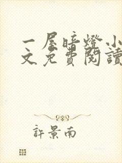 一屋暗灯小说全文免费阅读