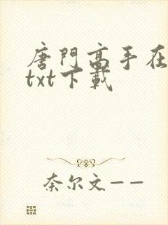 唐门高手在异世txt下载