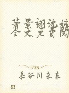 萧景翊沈婉小说全文免费阅读