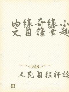 内缘奇缘小说全文目录笔趣阁