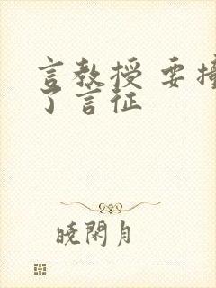 言教授 要撞坏了言征