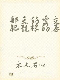 那天的云交雨合肥龙根的春天