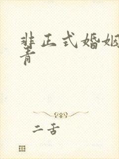 非正式婚姻雾里青