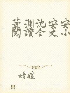 萧渊沈安安免费阅读全文小说