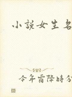 小说女生名字