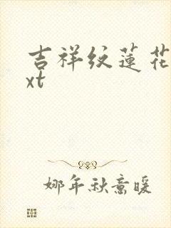 吉祥纹莲花楼txt