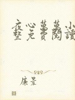 夜心万万小说完整免费阅读全文