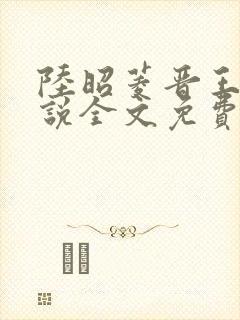 陆昭菱晋王的小说全文免费阅读