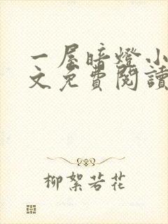 一屋暗灯小说全文免费阅读