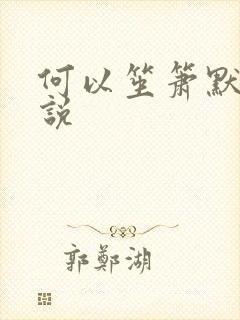 何以笙箫默 小说