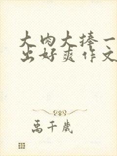 大肉大捧一进一出好爽作文