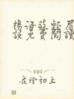 杨洛苏轻眉笔小说免费阅读