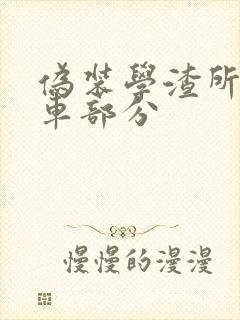 伪装学渣所有开车部分