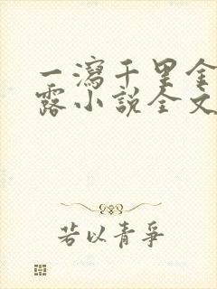 一泻千里金银花露小说全文免费阅读