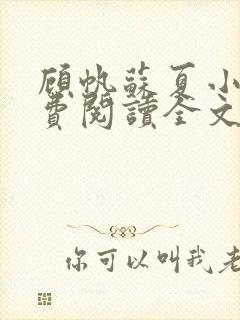 顾帆苏夏小说免费阅读全文