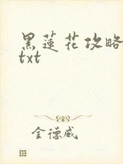 黑莲花攻略手册txt