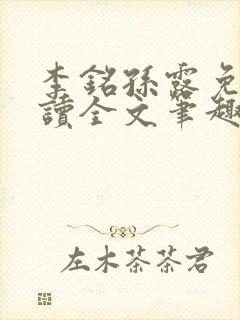 李铭孙露免费阅读全文笔趣阁