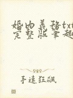 婚内义务txt完整版笔趣阁