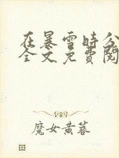 在暴雪时分小说全文免费阅读