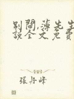 别闹,薄先生小说全文免费阅读