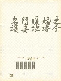 名门暖婚之权爷追妻攻略全文免费阅读