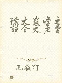 徐大巅峰之路小说全文免费阅读