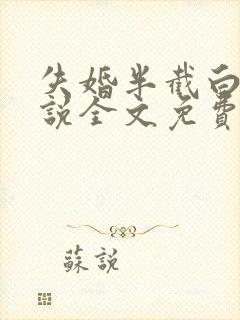 失婚半截白菜小说全文免费阅读