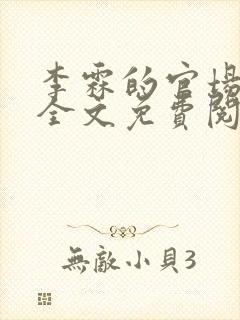 李霖的官场小说全文免费阅读