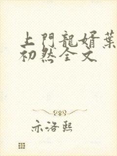 上门龙婿叶辰萧初然全文