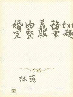 婚内义务txt完整版笔趣阁
