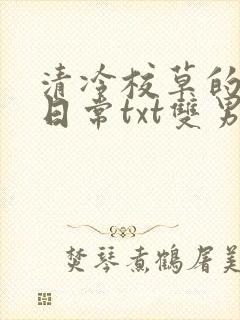 清冷校草的抹布日常txt双男主