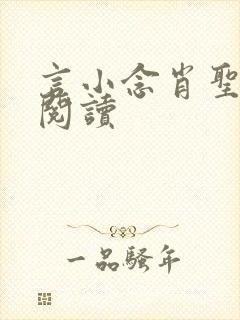 言小念肖圣免费阅读