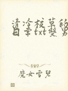 清冷校草的抹布日常txt双男主